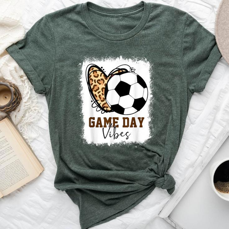 Bleached Soccer Game Day Vibes Soccer Mom Game Day Season Bella Canvas T-shirt