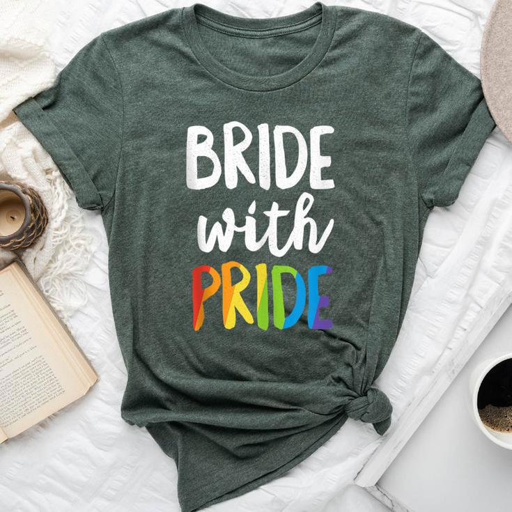 Bride With Pride Rainbow Lesbian Bachelorette Party Wedding Bella Canvas T-shirt