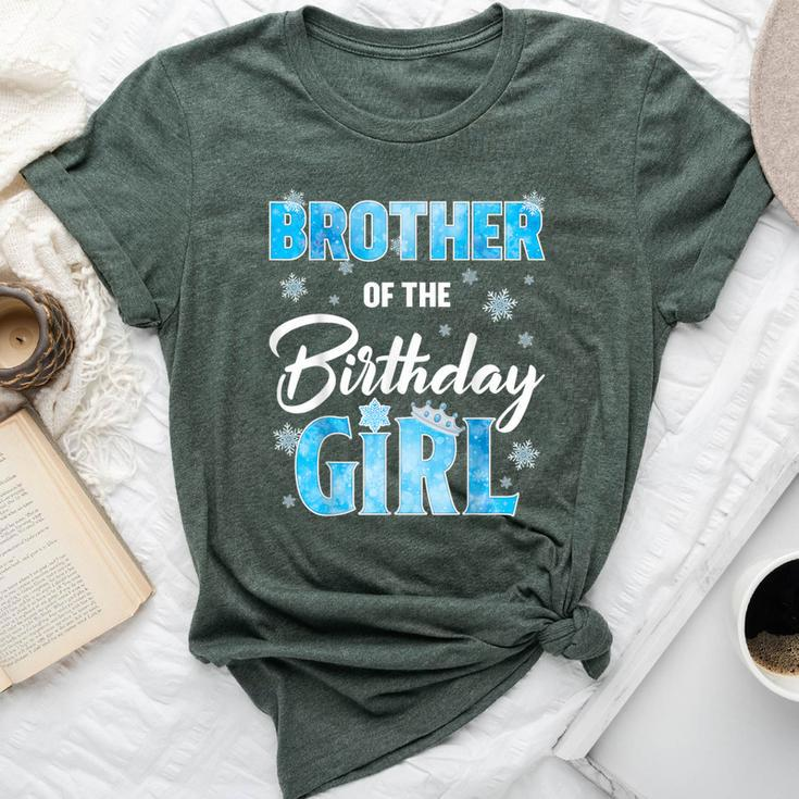 Brother Of The Birthday Girl Family Snowflakes Winter Party Bella Canvas T-shirt