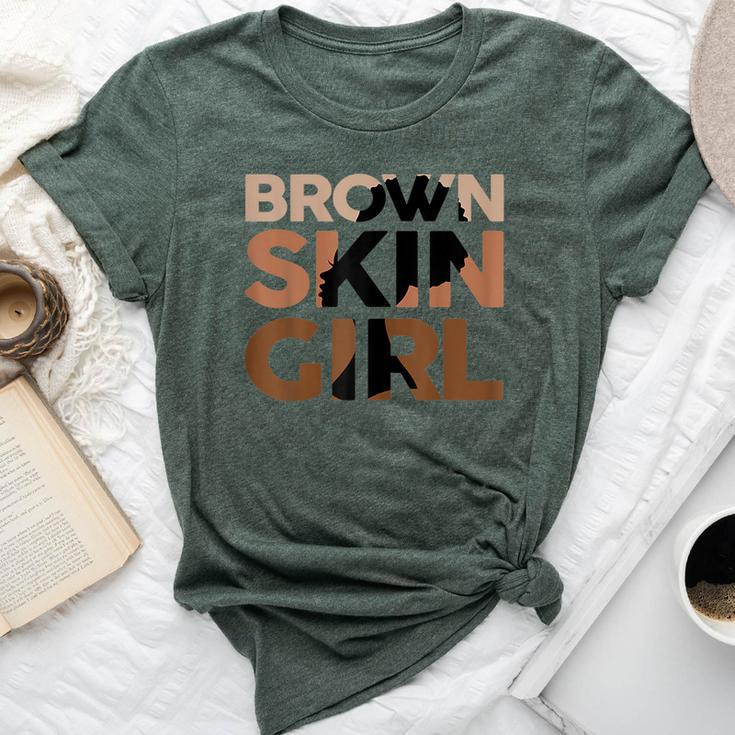 Brown Skin Girl Black Junenth Melanin Queen Afro Girls Bella Canvas T-shirt
