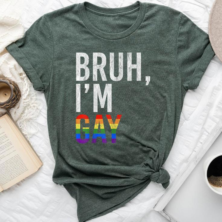 Bruh Meme I'm Gay Lgbt Flag Gay Pride Month Rainbow Bella Canvas T-shirt