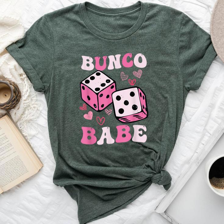 Bunco Babe Bunco Game Night Retro Groovy Gamble Bella Canvas T-shirt