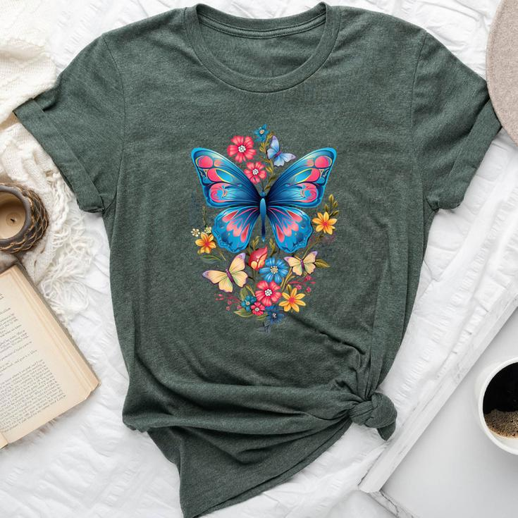 Butterfly With Flowers I Aesthetic Butterfly Bella Canvas T-shirt