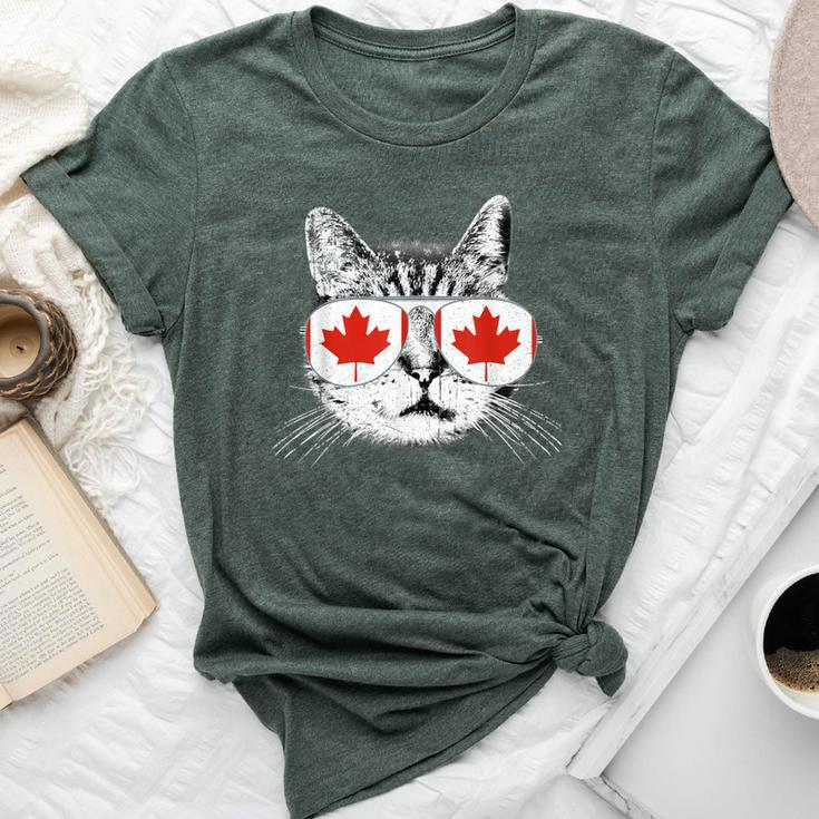 Canada Flag Canadian Cat Sunglasses Women Bella Canvas T-shirt
