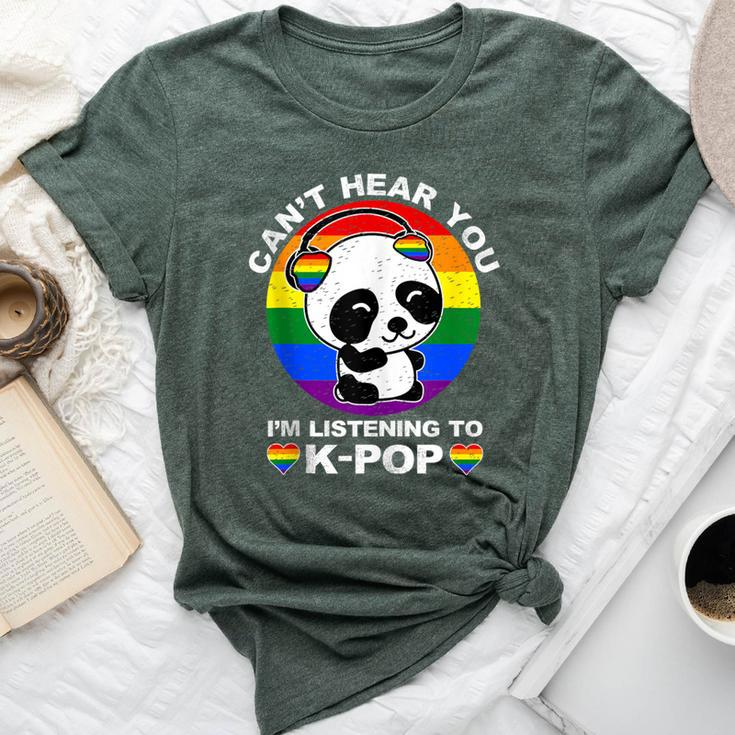 Can't Hear You I'm Listening To K-Pop Panda Lgbt Gay Pride Bella Canvas T-shirt