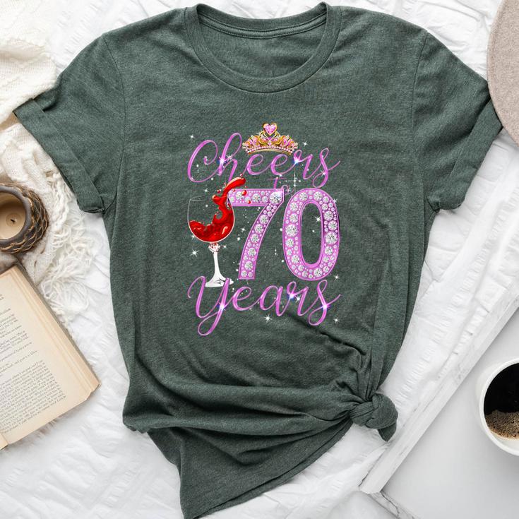 Cheers To 70 Years Old Happy 70Th Birthday Queen Women Bella Canvas T-shirt