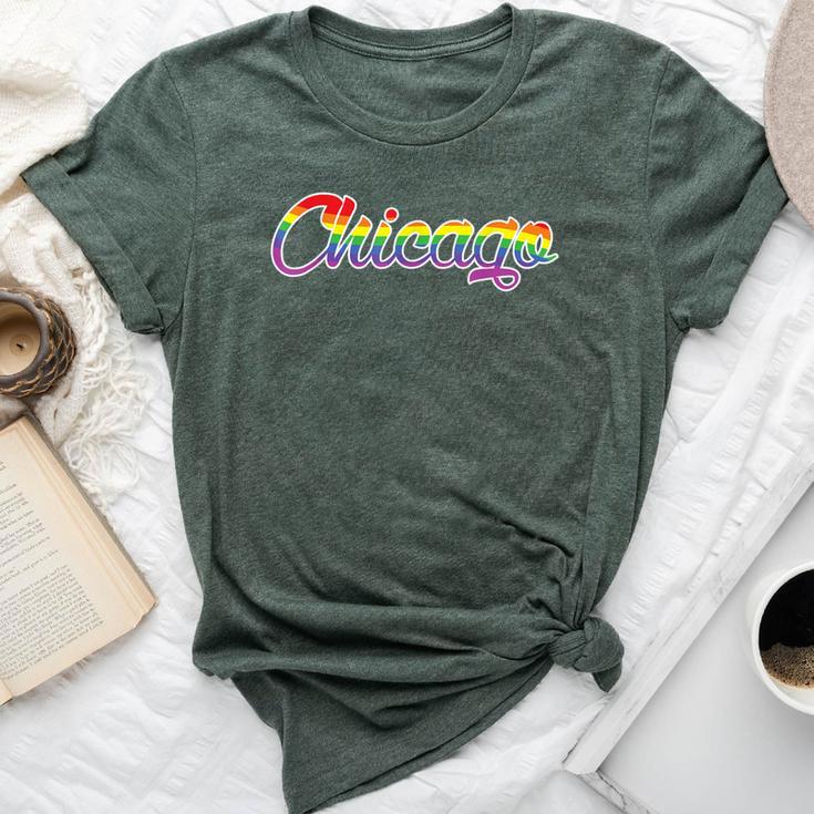 Chicago Illinois Gay Pride Parade Classic Rainbow Flag 2023 Bella Canvas T-shirt