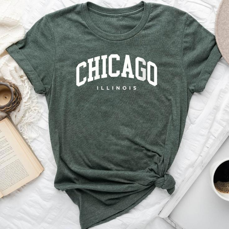 Chicago Illinois Vintage Varsity Style College Group Trip Bella Canvas T-shirt