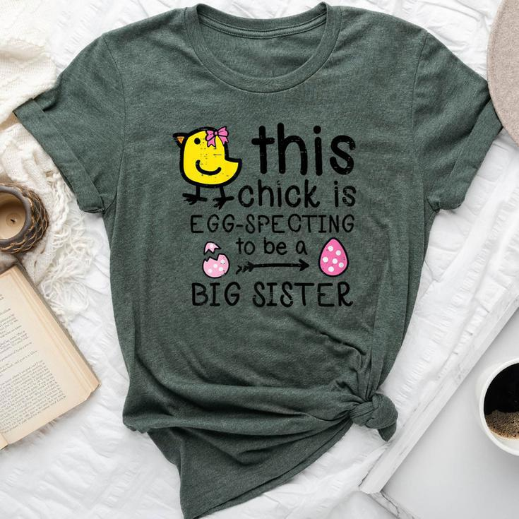 This Chick Eggspecting Big Sister Easter Pregnancy Girls Kid Bella Canvas T-shirt
