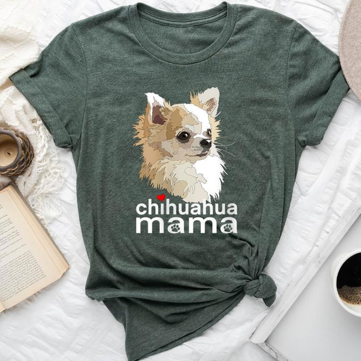 Chihuahua Mama Chihuahua Long Haired Mom Mommy Chiwawa Dog Bella Canvas T-shirt