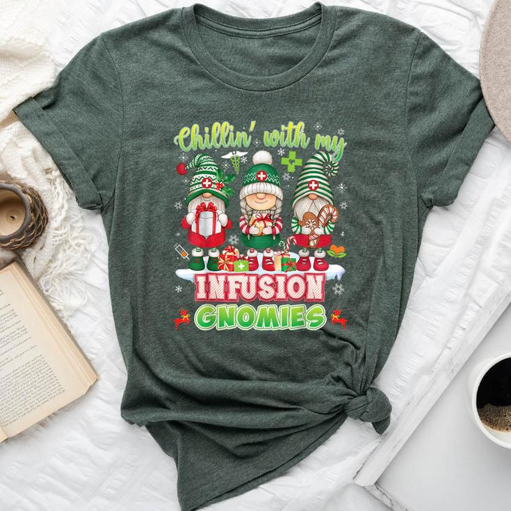 Chillin With My Infusion Gnomies Nurse Christmas Gnomes Xmas Bella Canvas T-shirt