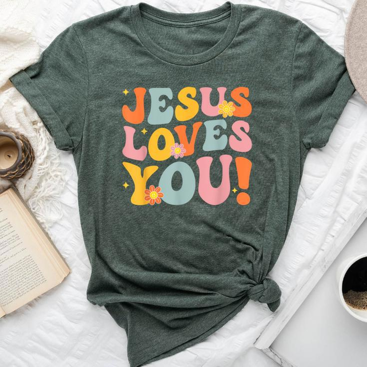 Christian Jesus Loves You Groovy Vintage Cute Kid Boy Girl Bella Canvas T-shirt