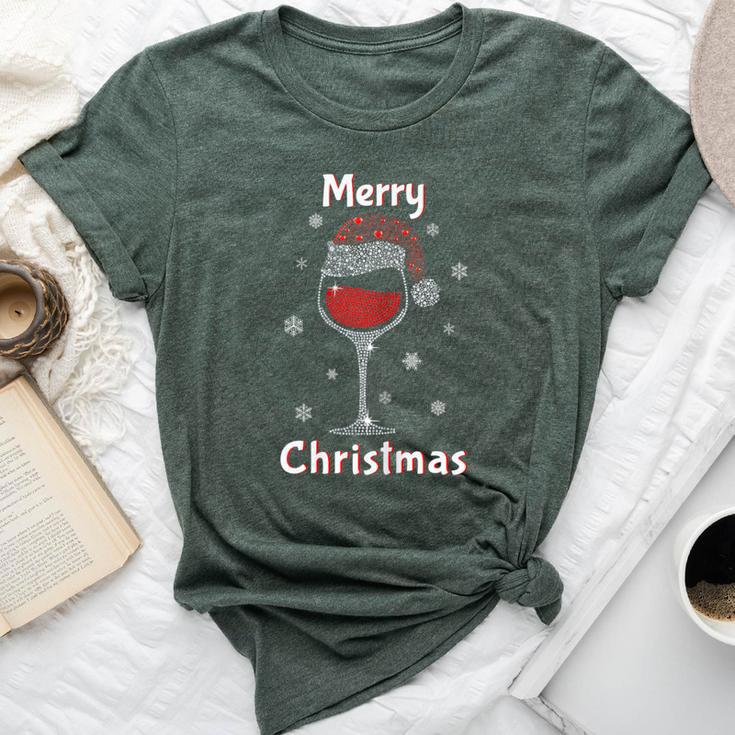 Christmas Outfit Wine Glass Christmas Bella Canvas T-shirt