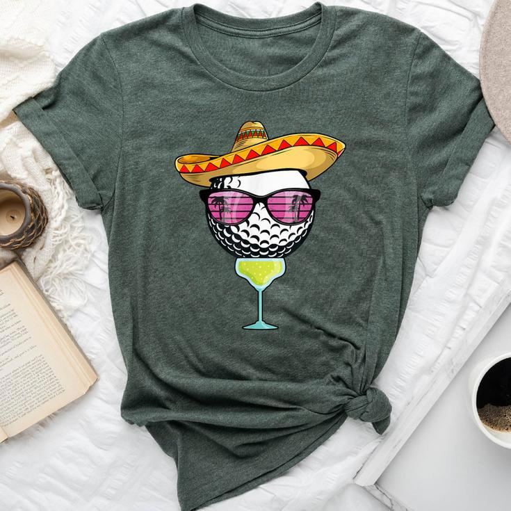 Cinco De Mayo Golf Ball With Sombrero Margarita Golfer Bella Canvas T-shirt