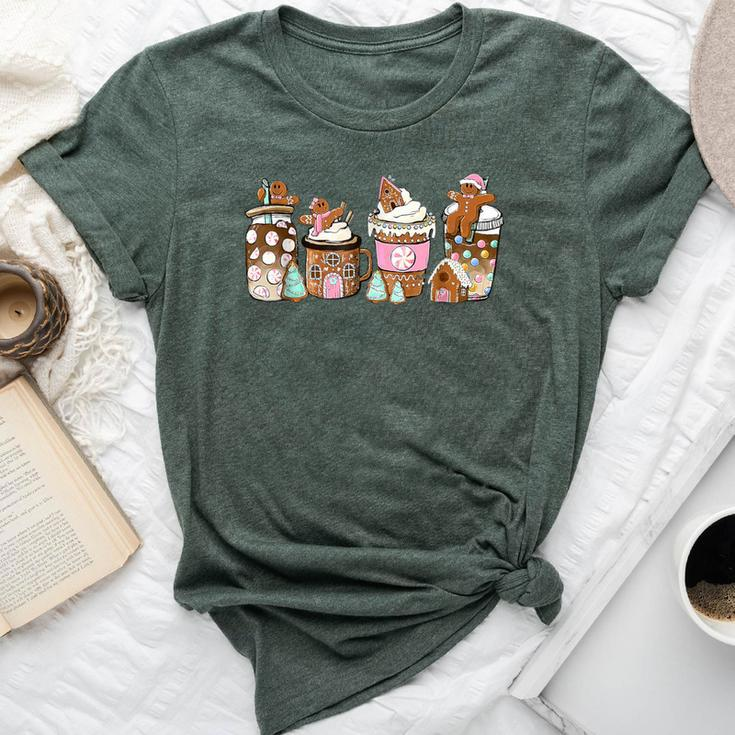 Coffee Christmas Gingerbread Pink Latte Cozy Winter Bella Canvas T-shirt