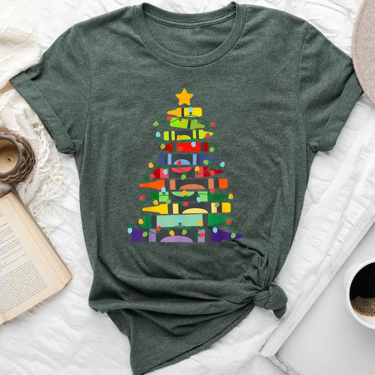 Crayon Christmas Tree Teacher Student Xmas Holiday Pajamas Bella Canvas T-shirt