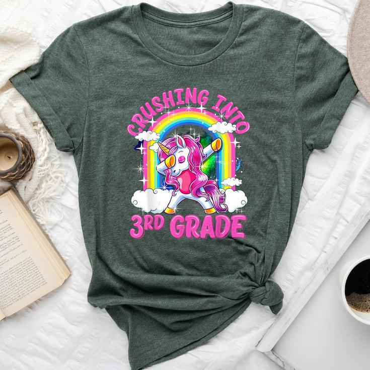 Crushing Into 3Rd Grade Dabbing Unicorn Back To School Girls Bella Canvas T-shirt