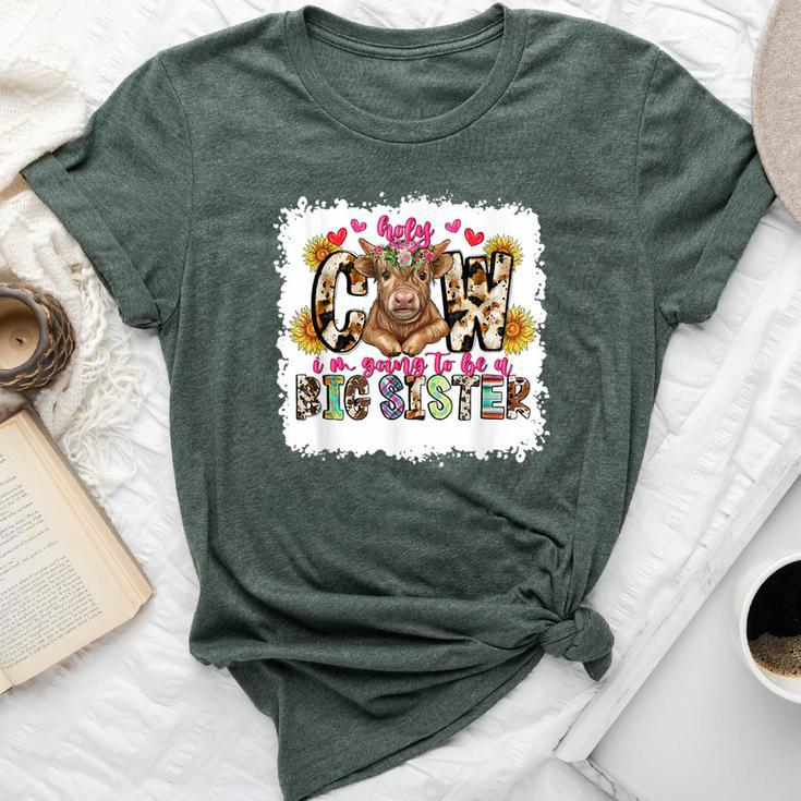 Cute Baby Highland Cow Holy Cow I'm Going To Be A Big Sister Bella Canvas T-shirt