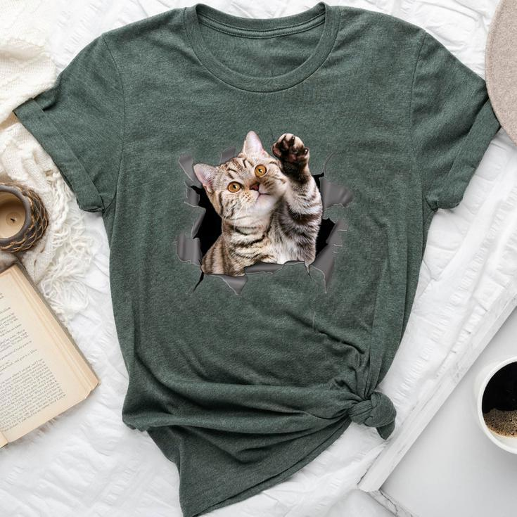 Cute Cat Torn Cloth For Cat Lover Cat Mom Cat Dad Bella Canvas T-shirt - Thegiftio