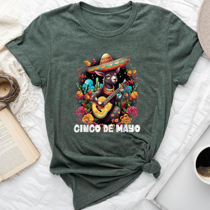 Cute Donkey Cinco De Mayo Mexican Party Guitar Music Apparel Bella Canvas T-shirt