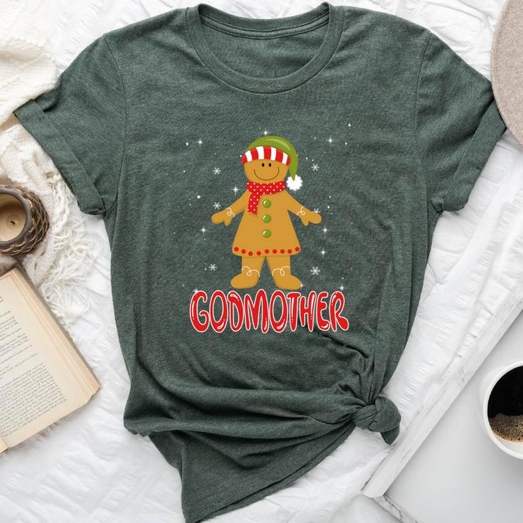 Cute Gingerbread Godmother Christmas Cookie Pajama Family Bella Canvas T-shirt