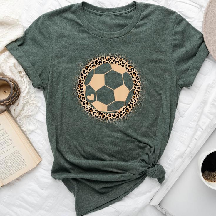 Cute Soccer Leopard Print Girls Soccer Lover Bella Canvas T-shirt