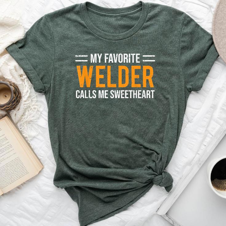 Cute Welder Girlfriend Wife Calls Me Sweetheart Bella Canvas T-shirt