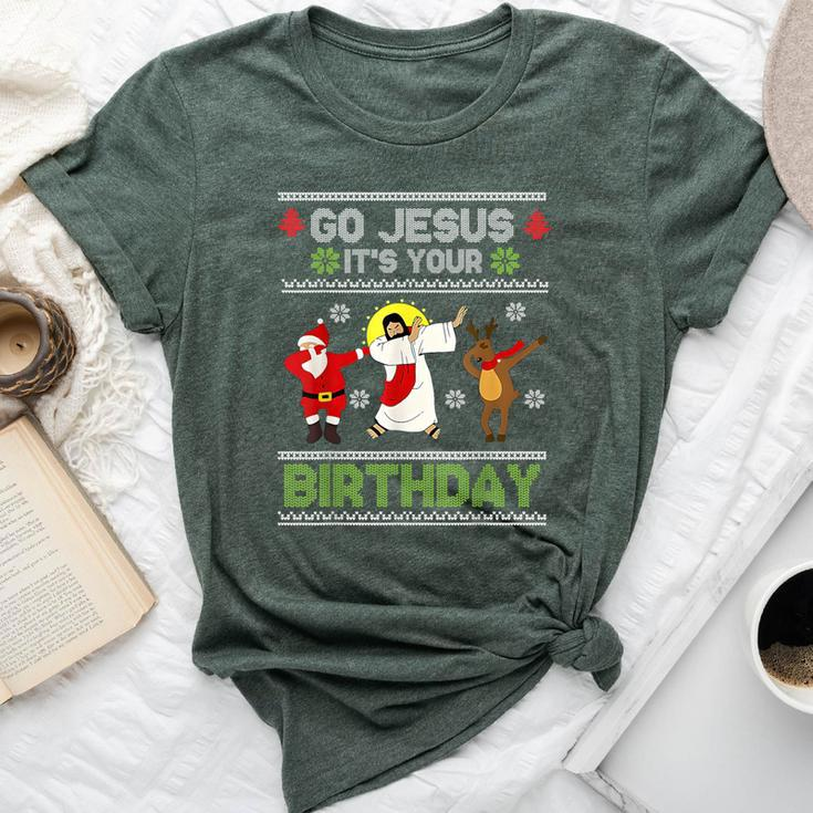 Dabbing Go Jesus It's Your Birthday Ugly Christmas Christian Bella Canvas T-shirt