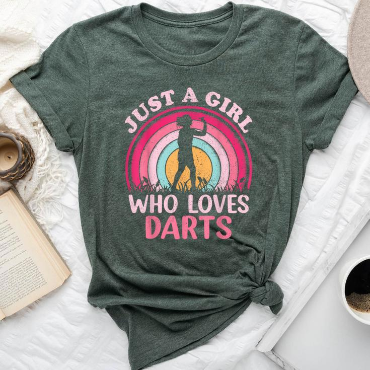 Dart Player Vintage Retro Just A Girl Who Loves Darts Bella Canvas T-shirt
