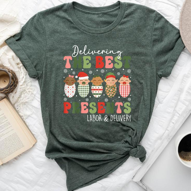 Delivering The Best Presents Labor Delivery Nurse Christmas Bella Canvas T-shirt
