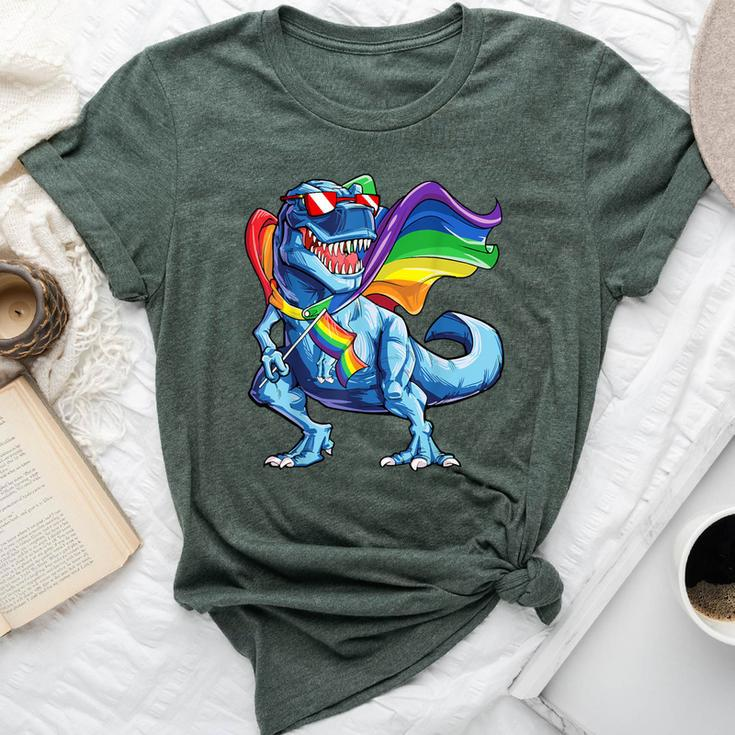 Dinosaur Gay Pride Lgbt Rainbow Flag T Rex Sunglasses Lgbtq Bella Canvas T-shirt