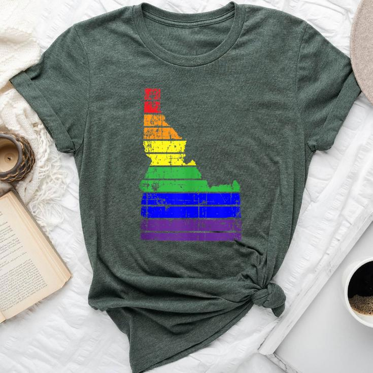 Distressed State Of Idaho Lgbt Rainbow Gay Pride Bella Canvas T-shirt