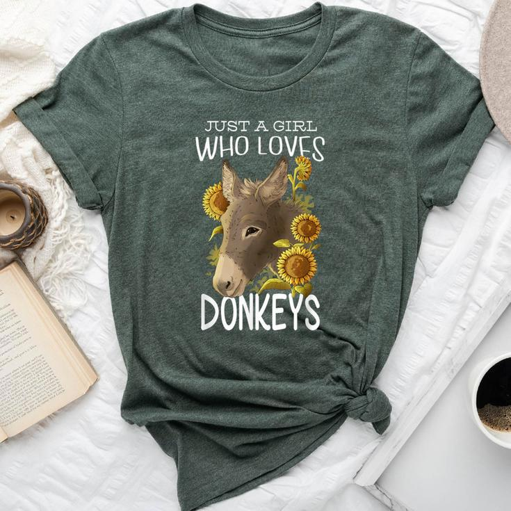 Donkey Lovers Girl Just A Girl Who Loves Donkeys Bella Canvas T-shirt