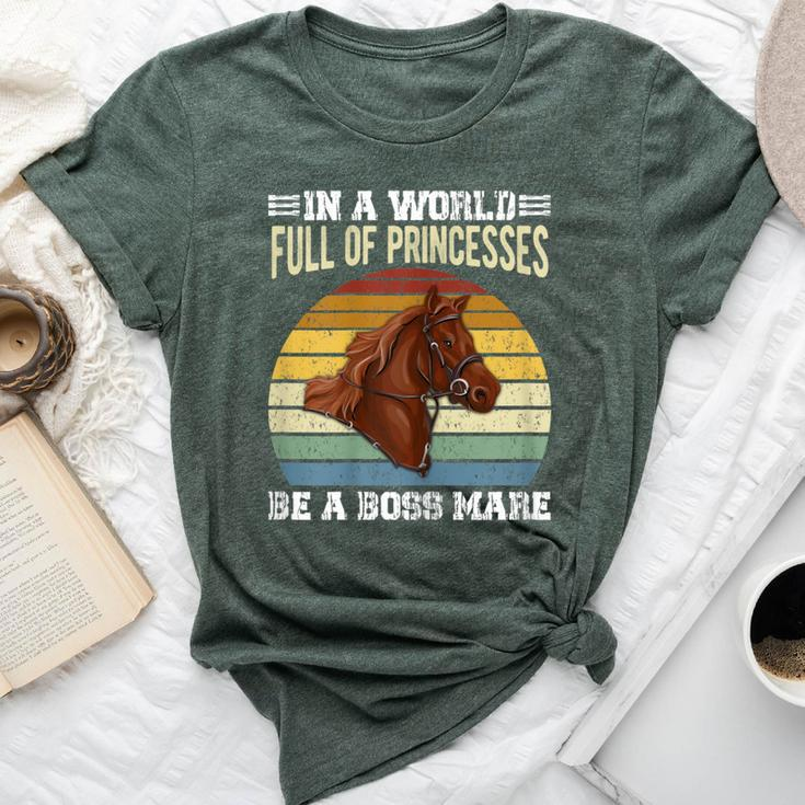 Dy Retro Be A Boss Mare Equestrian Horse Girl Sayings Bella Canvas T-shirt