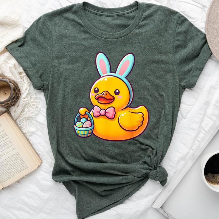 Easter Rubber Duck Bunny Ears Eggs Basket Bella Canvas T-shirt