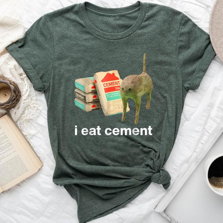 I Eat Cement Sarcastic Cursed Cat Oddly Specific Meme Bella Canvas T-shirt