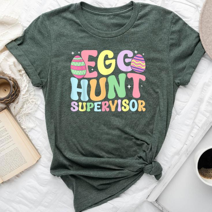 Egg Hunt Supervisor Retro Egg Hunting Party Mom Dad Easter Bella Canvas T-shirt