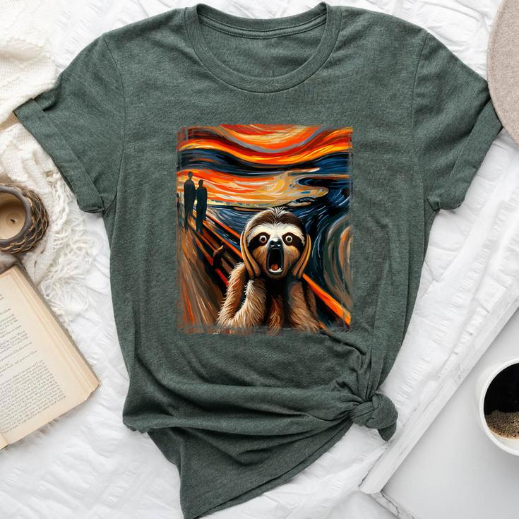 Expressionist Scream For Sloth Lovers Artistic Sloth Bella Canvas T-shirt