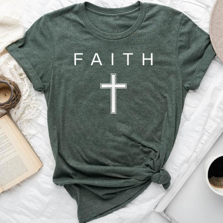Faith Cross Minimalist Christian Faith Cross Bella Canvas T-shirt