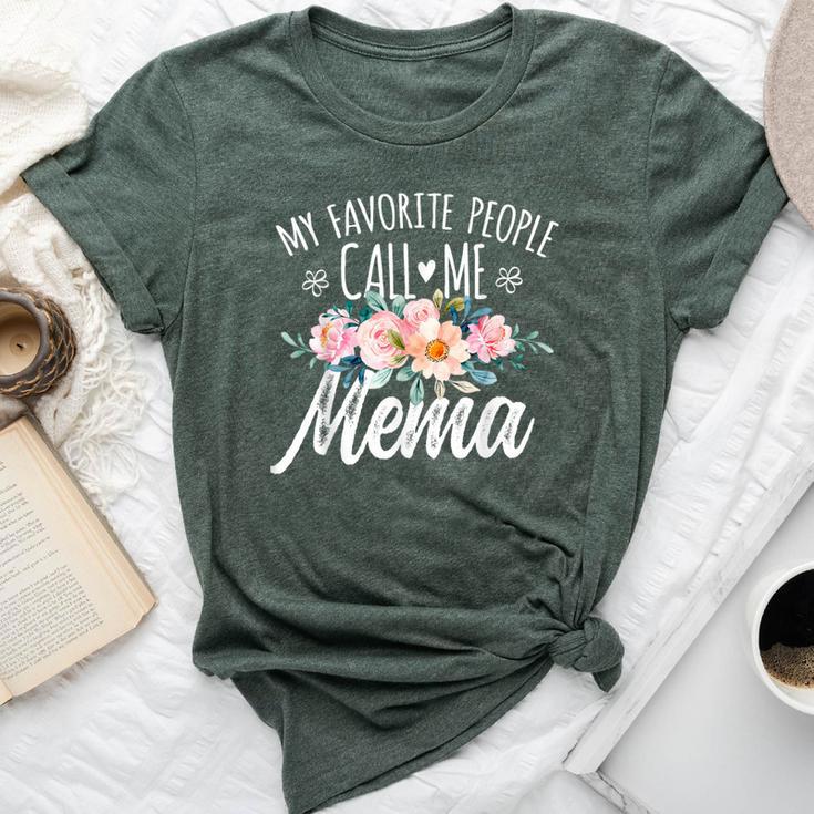 My Favorite People Call Me Mema Floral Birthday Mema Bella Canvas T-shirt