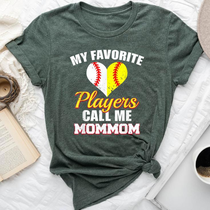 My Favorite Players Call Me Mommom Baseball Softball Mom Mom Bella Canvas T-shirt