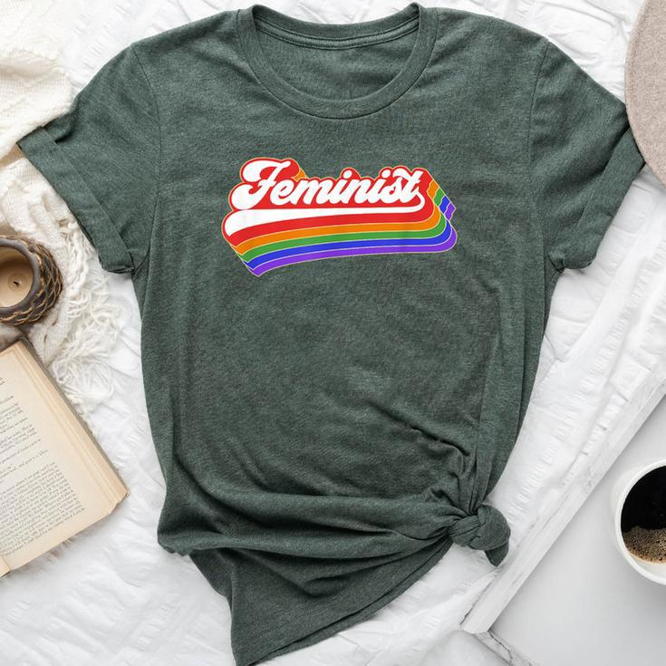 Feminist T Retro Vintage Rainbow 70'S Feminism Bella Canvas T-shirt