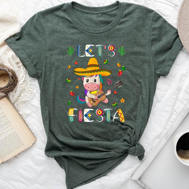 Lets Fiesta Dancing Mexican Unicorn Cinco De Mayo Girl Women Bella Canvas T-shirt