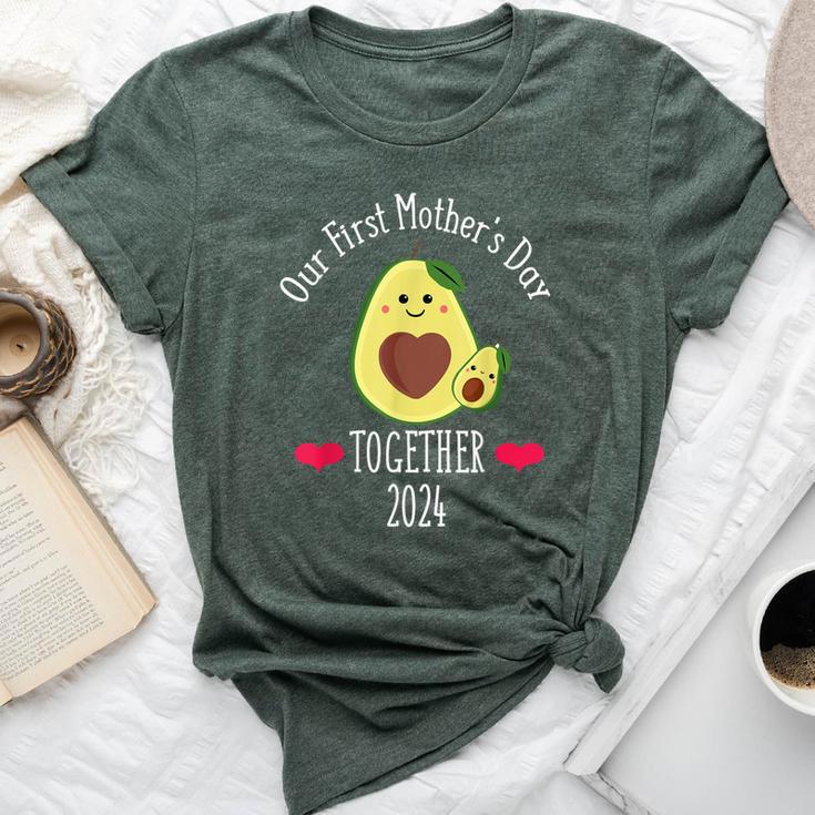 Our First Mother's Day 2024 Retro Vintage Avocado Bella Canvas T-shirt