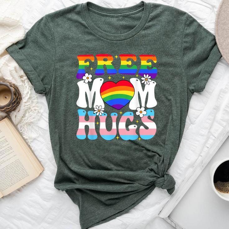 Free Mom Hug Transgender Lesbian Gay Lgbt Pride Rainbow Flag Bella Canvas T-shirt