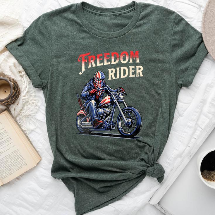 Freedom Rider Motorcycle American Flag Patriotic Usa Bella Canvas T-shirt