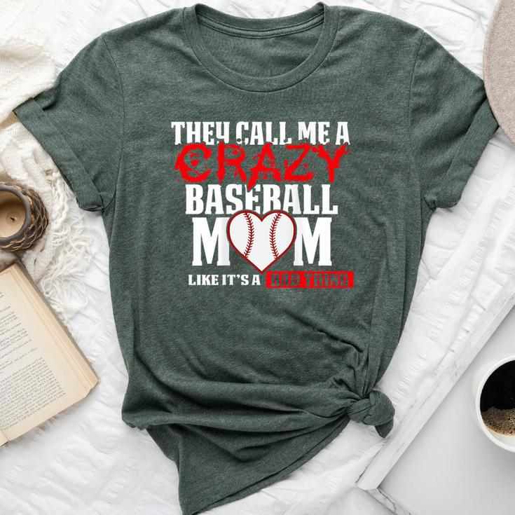 Baseball Mom T They Call Me Crazy Red Bella Canvas T-shirt