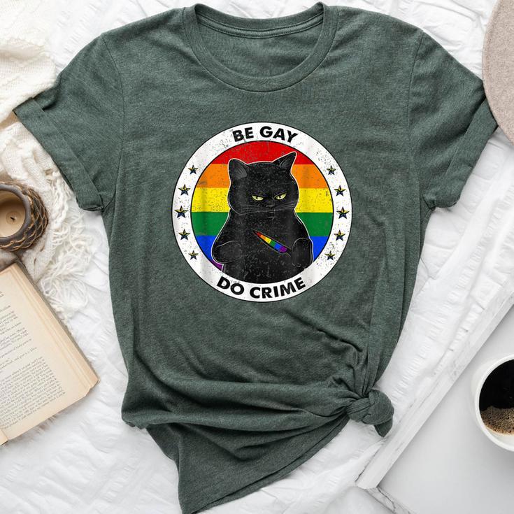 Black Cat Be Gay Do Crime Rainbow Lgbtq Pride Gay Cat Bella Canvas T-shirt