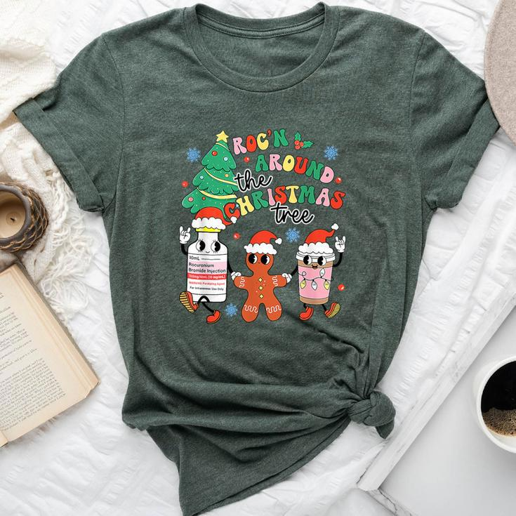 Er Icu Rn Nurse Xmas Roc'n Around The Christmas Tree Bella Canvas T-shirt