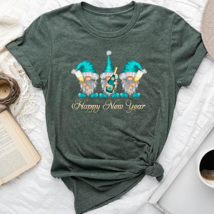Gnomes Wine Drinking Happy New Year Western Gnomes Bella Canvas T-shirt